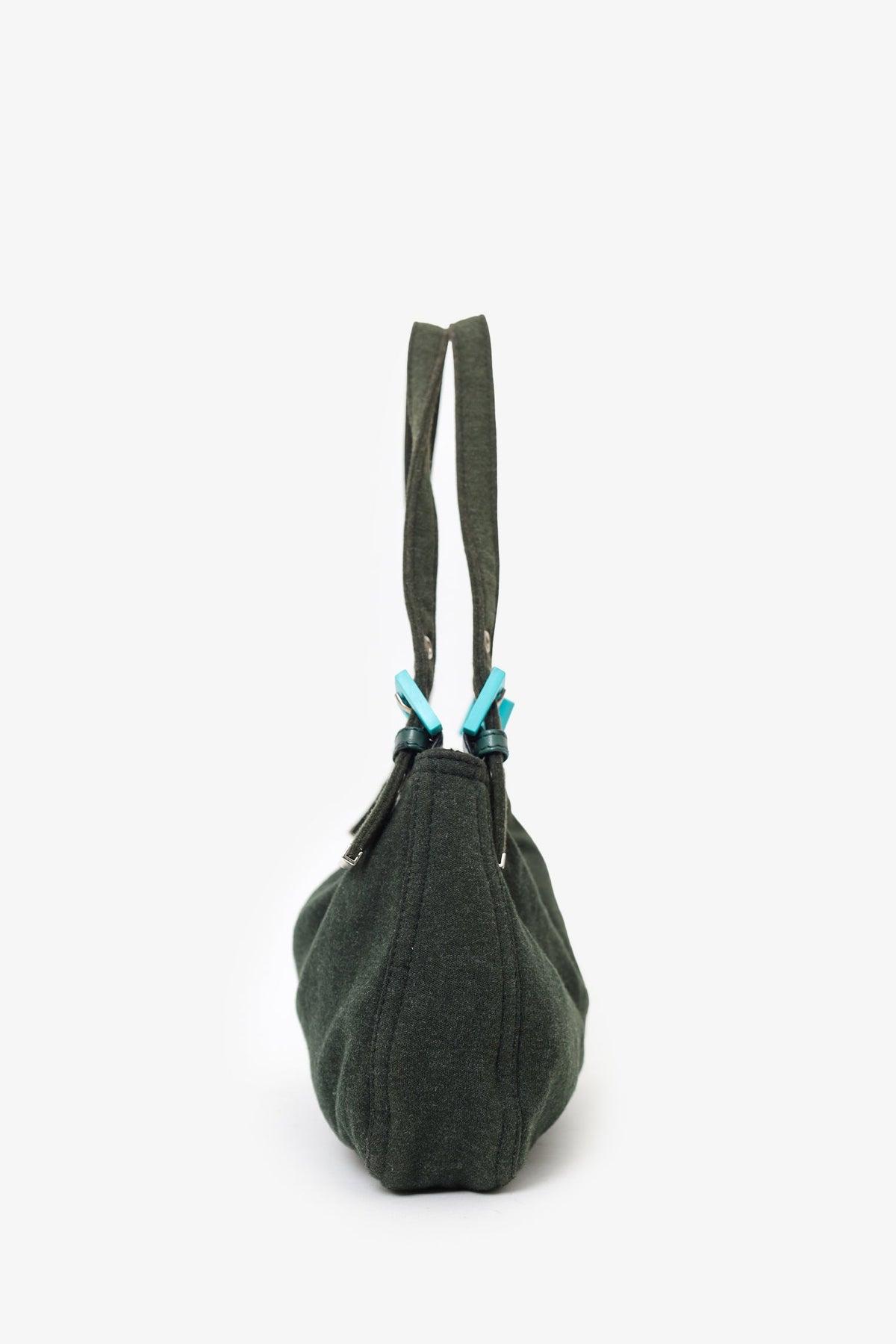 Fendi Green/Blue Jersey Double Strap Mama Baguette Bag Rovelle Bags