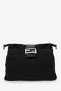 Fendi Black Fabric Forever Baguette Shoulder Bag Rovelle Bags