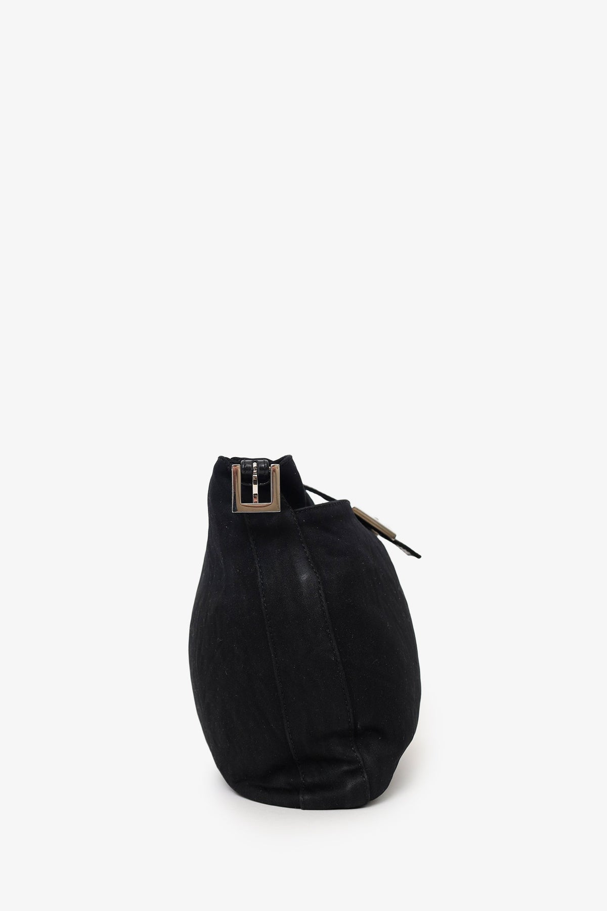 Fendi Black Fabric Forever Baguette Shoulder Bag Rovelle Bags
