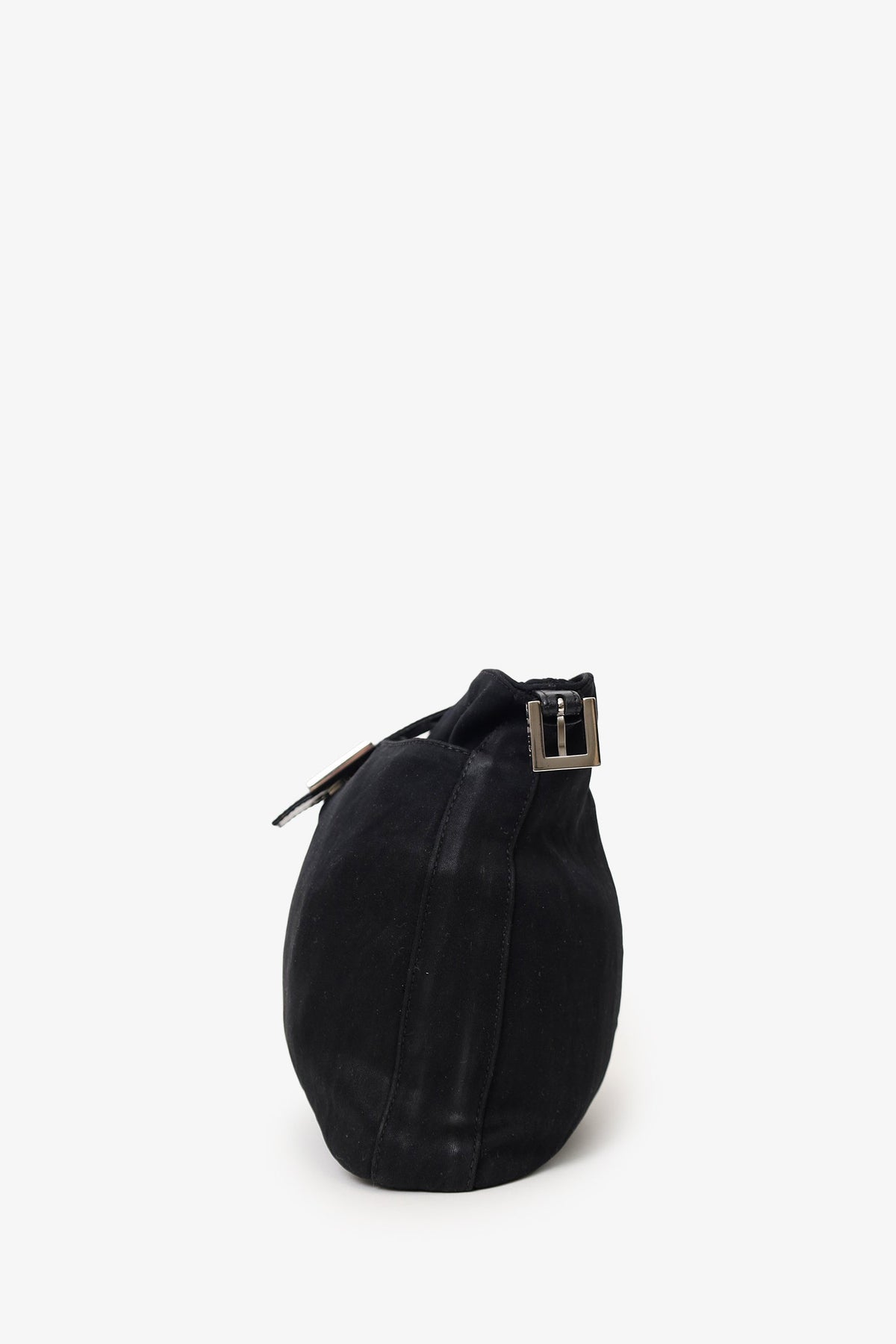 Fendi Black Fabric Forever Baguette Shoulder Bag Rovelle Bags