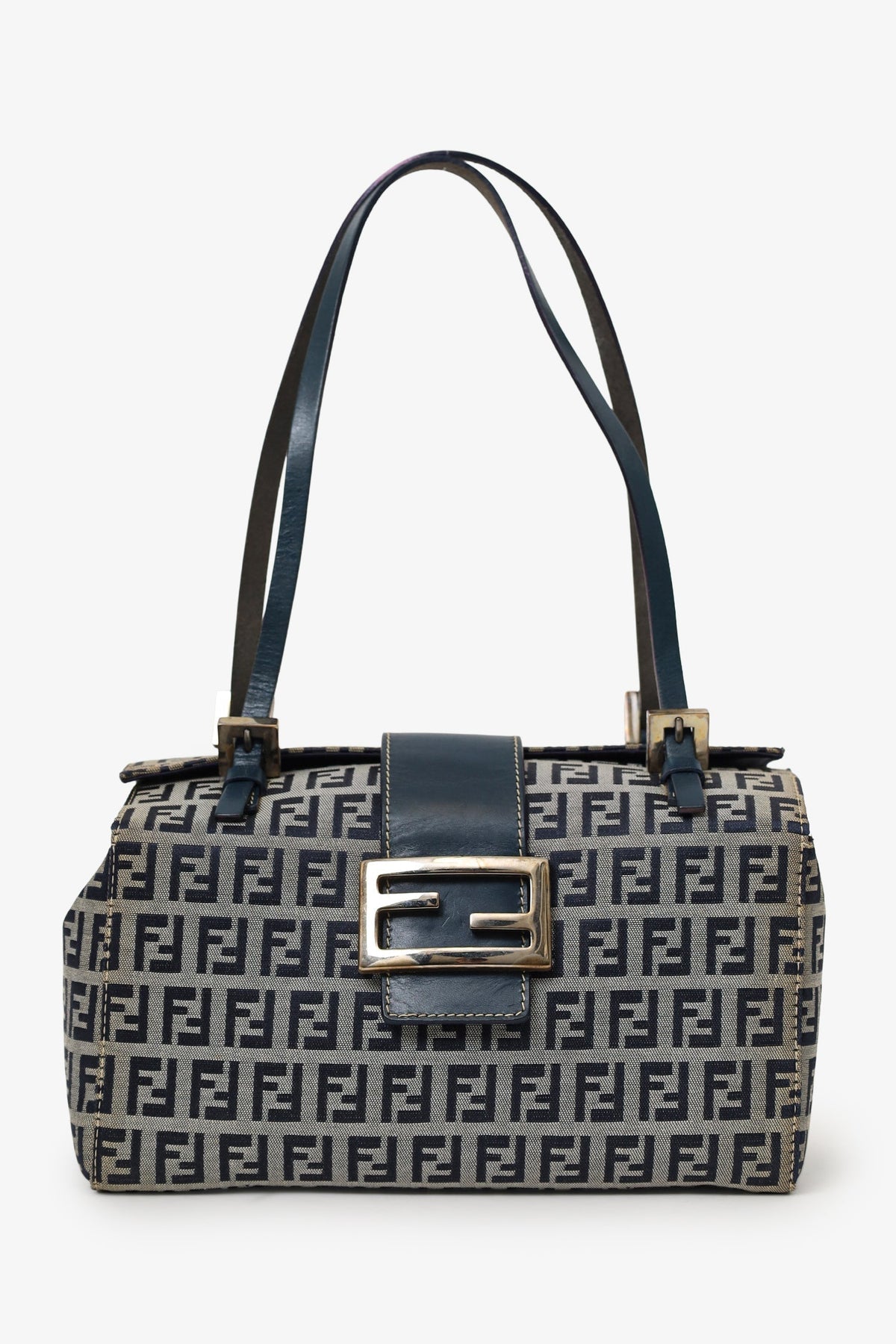 Fendi Navy/Grey FF Zucca Canvas Bento Box Bag Rovelle Bags