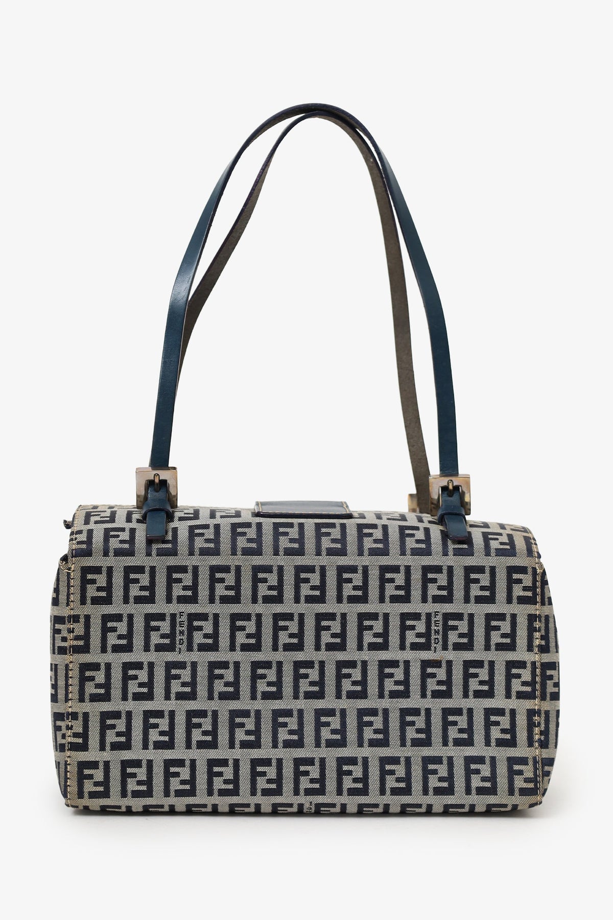 Fendi Navy/Grey FF Zucca Canvas Bento Box Bag Rovelle Bags