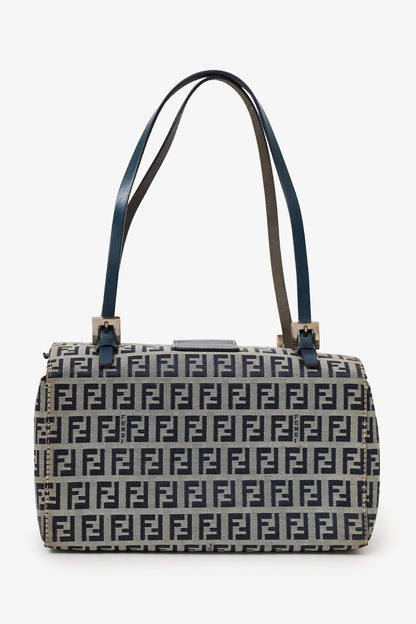 Fendi Navy/Grey FF Zucca Canvas Bento Box Bag Rovelle Bags