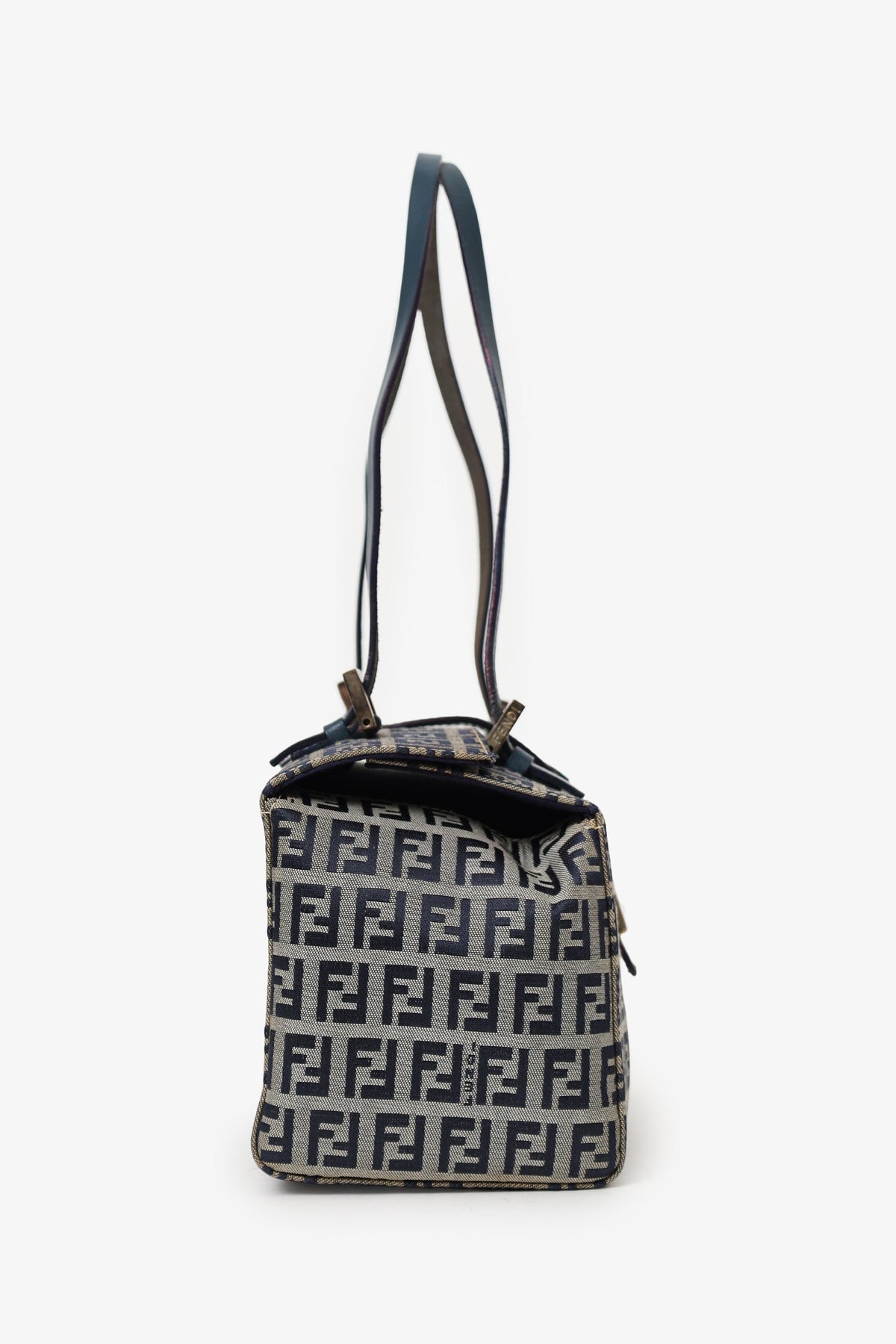 Fendi Navy/Grey FF Zucca Canvas Bento Box Bag Rovelle Bags