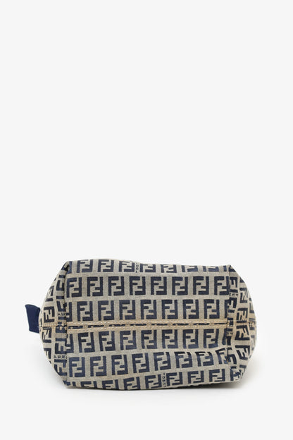 Fendi Navy/Grey FF Zucca Canvas Mini Bucket Bag Rovelle Bags