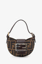 Fendi Brown Zucca Print Canvas Mini Half Moon Baguette Bag Rovelle Bags