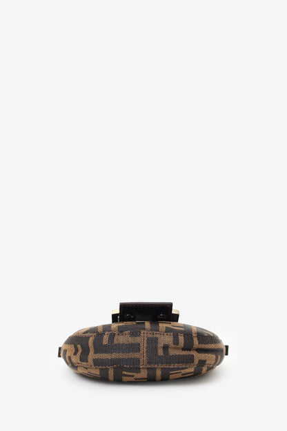 Fendi Brown Zucca Print Canvas Mini Half Moon Baguette Bag Rovelle Bags