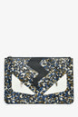 Fendi 2016 Black/White Leather Monster Eyes Zip Pouch Rovelle Bags
