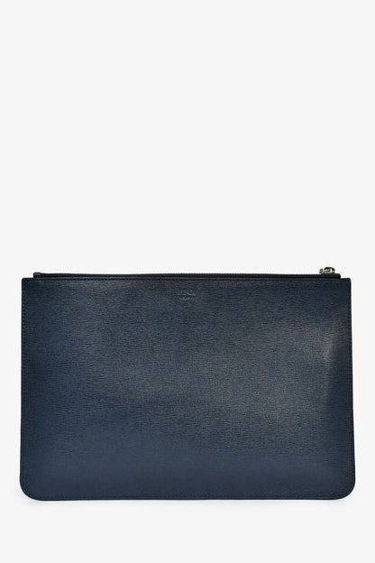 Fendi 2016 Black/White Leather Monster Eyes Zip Pouch Rovelle Bags