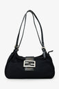 Fendi Black Fabric Double Strap Mama Baguette Bag Rovelle Bags