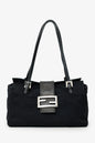 Fendi Black Fabric Neoprene Baguette Shoulder Bag Rovelle Bags