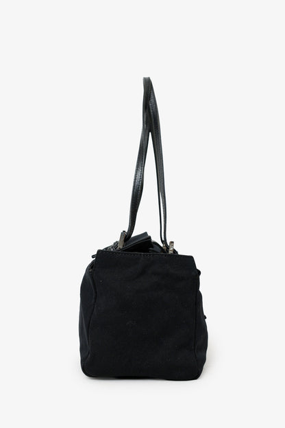 Fendi Black Fabric Neoprene Baguette Shoulder Bag Rovelle Bags