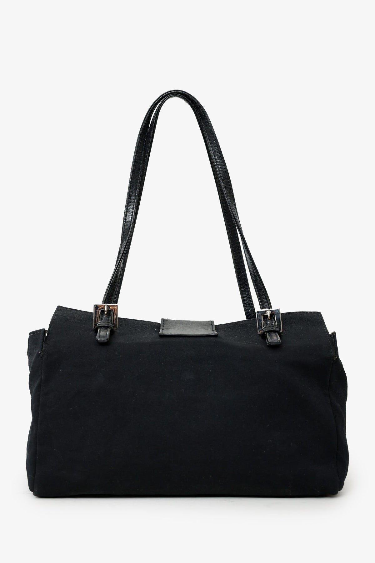 Fendi Black Fabric Neoprene Baguette Shoulder Bag Rovelle Bags