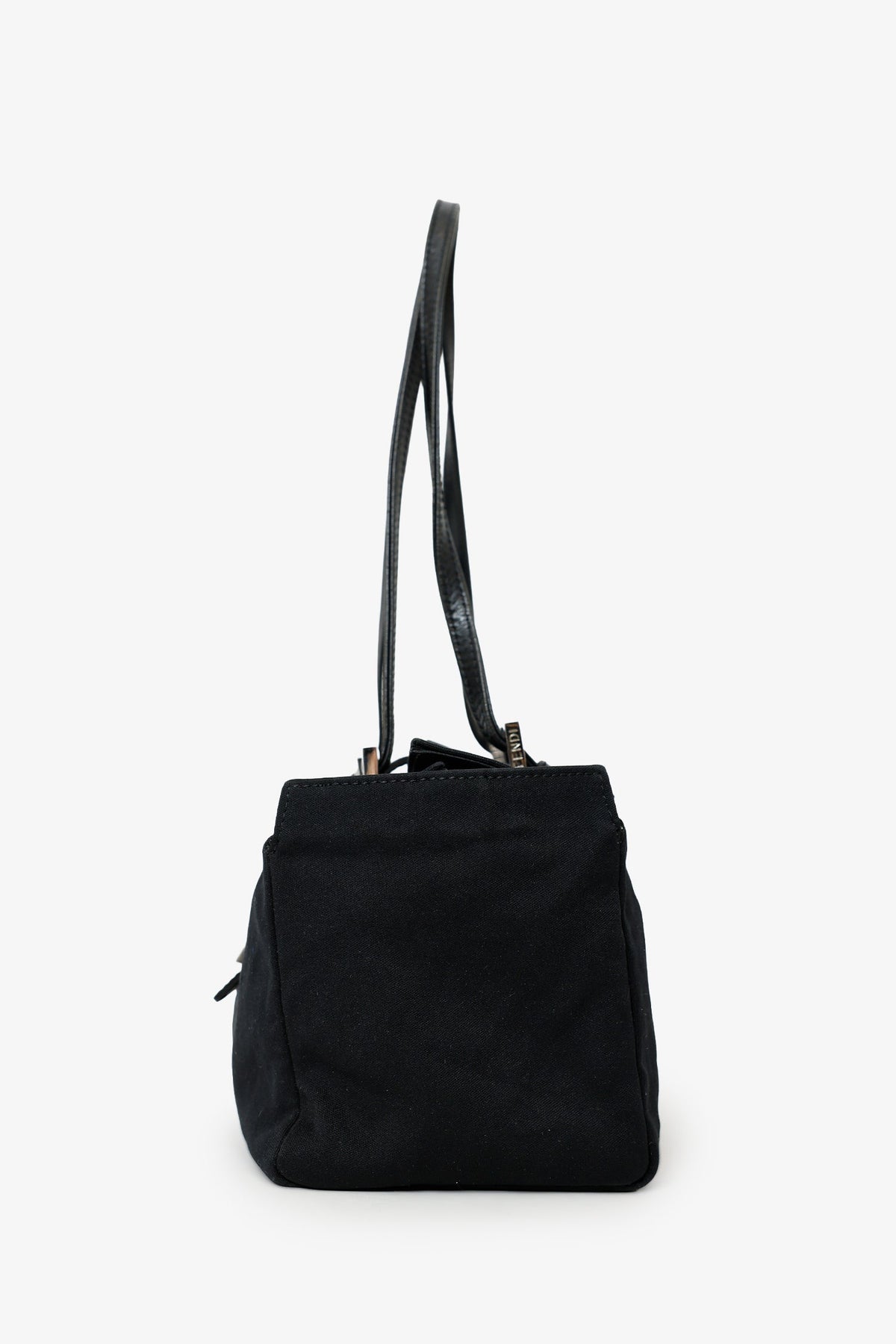 Fendi Black Fabric Neoprene Baguette Shoulder Bag Rovelle Bags