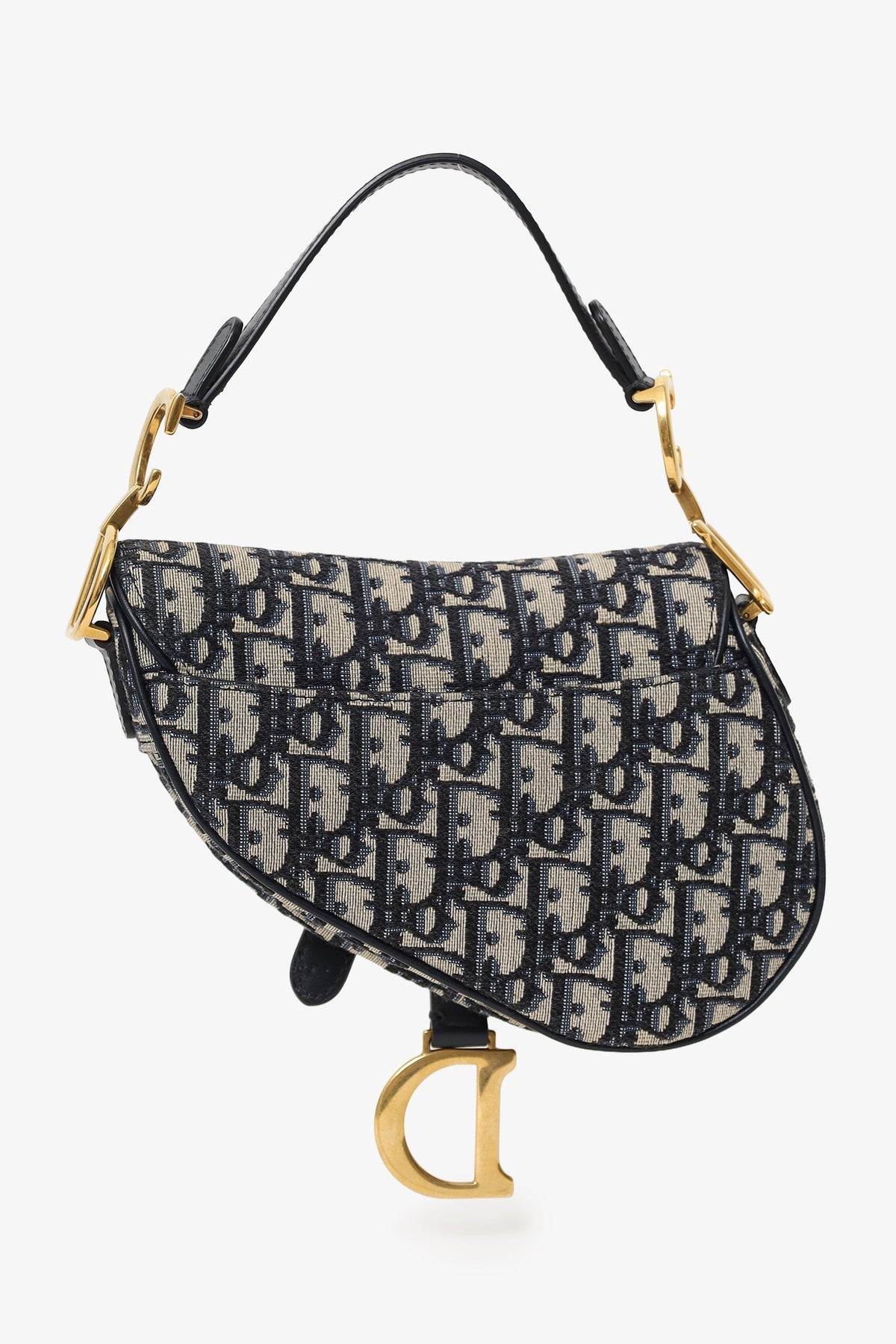 Christian Dior 2018 Blue Oblique Jacquard Mini Saddle Bag Rovelle Bags
