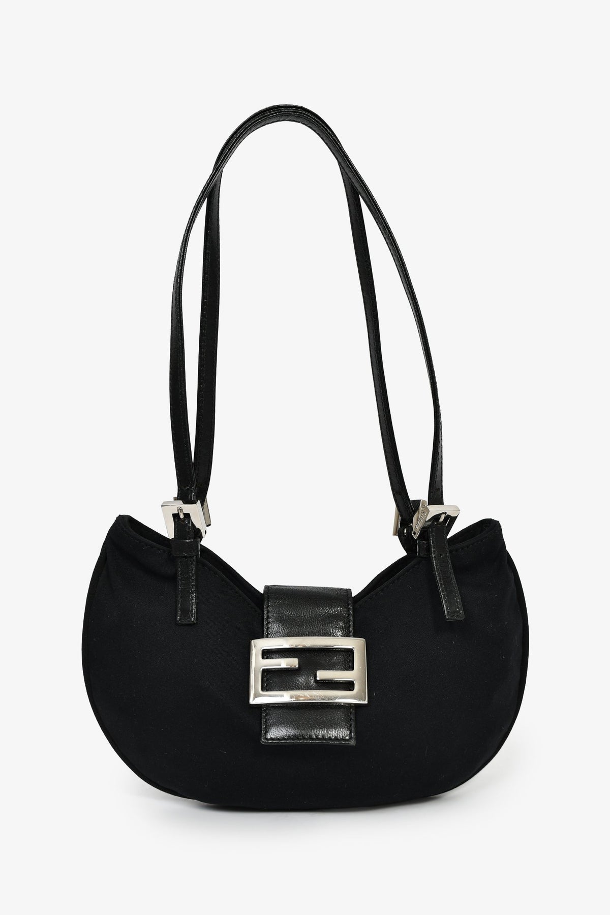 Fendi Black Fabric Mamma Half Moon Shoulder Bag Rovelle Bags