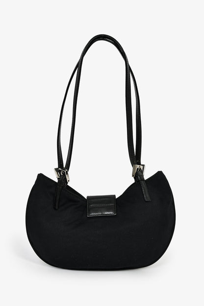 Fendi Black Fabric Mamma Half Moon Shoulder Bag Rovelle Bags