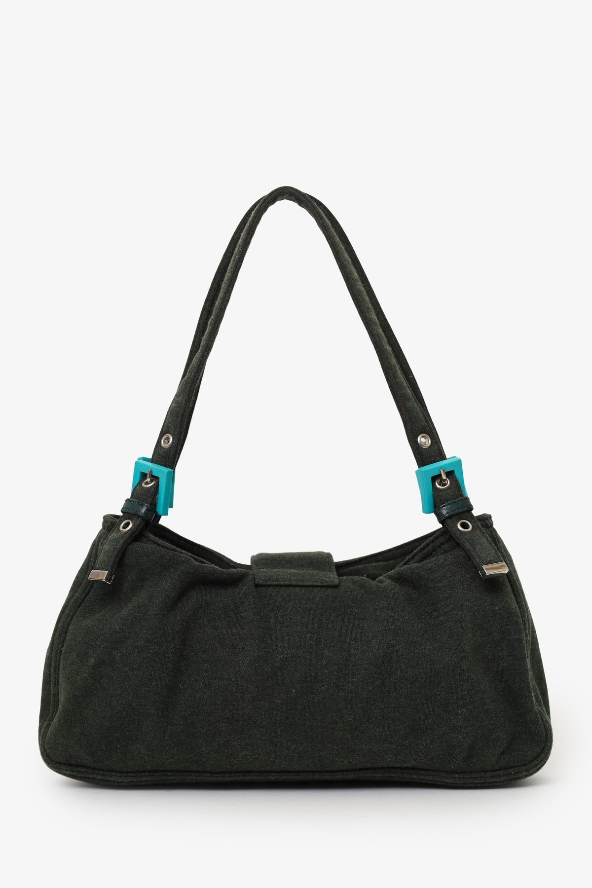 Fendi Green/Blue Jersey Double Strap Mama Baguette Bag Rovelle Bags