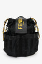 Fendi Black/Yellow Nylon/Leather Pequin Drawstring Backpack Rovelle Bags