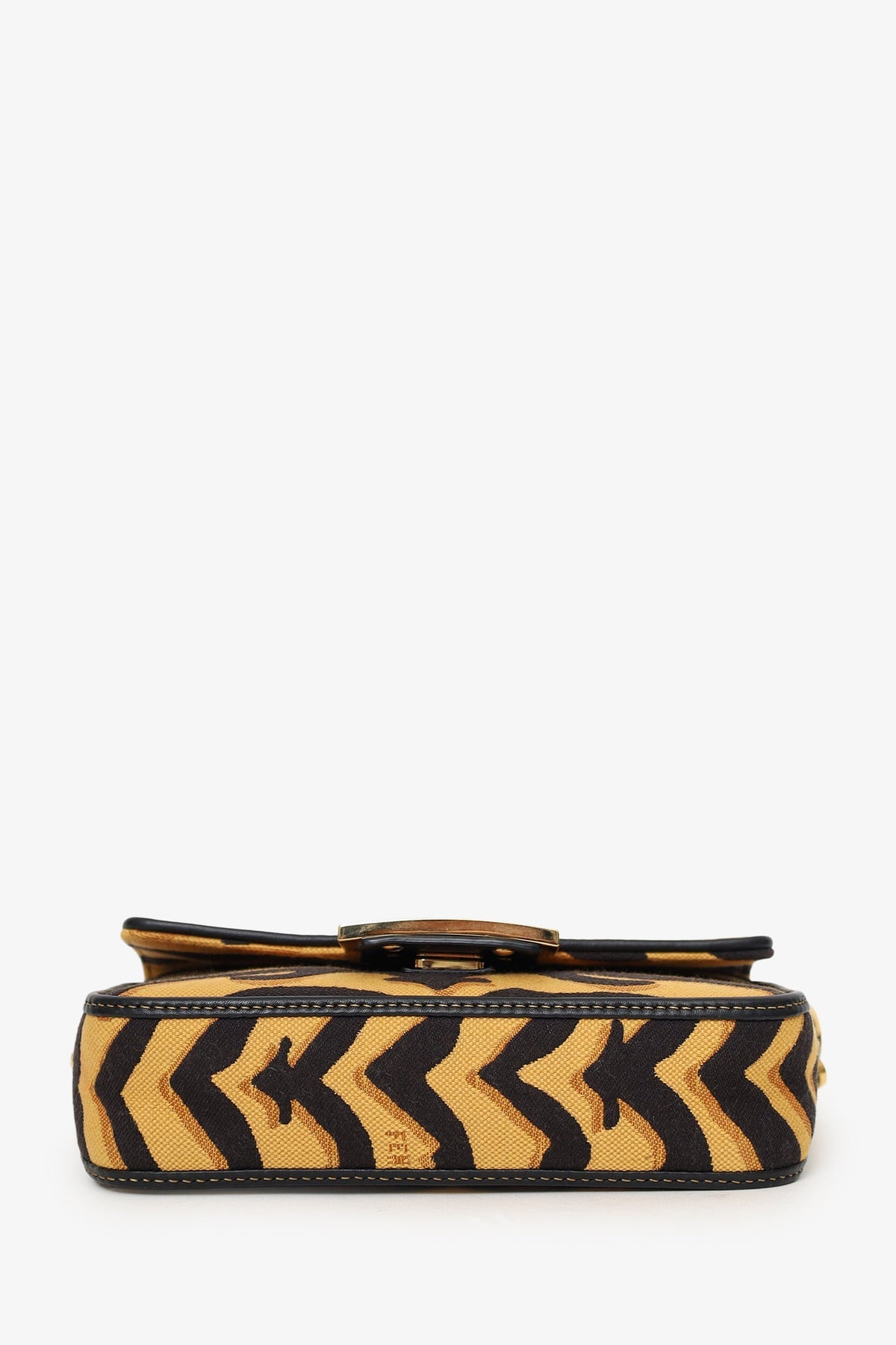Fendi 2021 Tiger Embroidered Canvas Baguette Bag Rovelle Bags