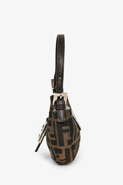 Fendi Brown Zucca Print Canvas Mini Half Moon Baguette Bag Rovelle Bags