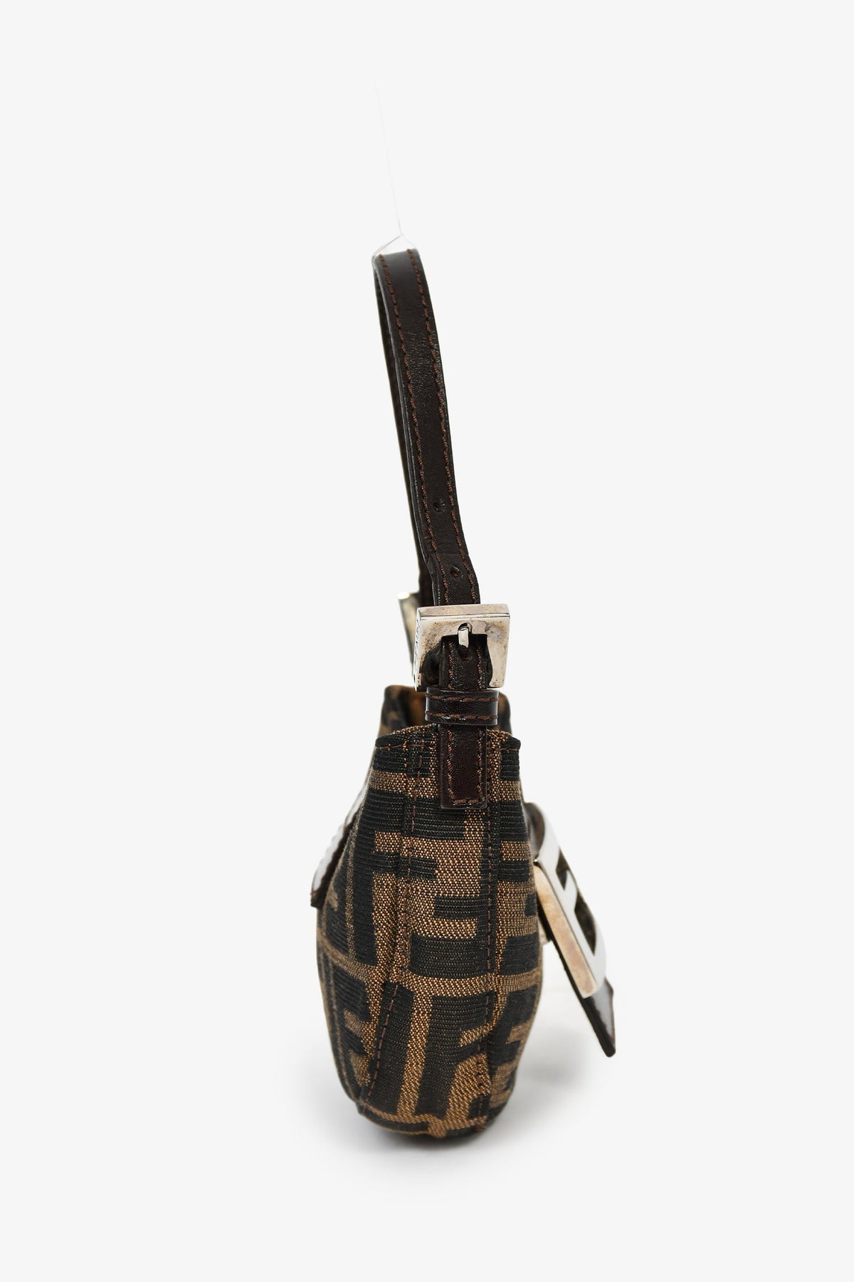 Fendi Brown Zucca Print Canvas Mini Half Moon Baguette Bag Rovelle Bags