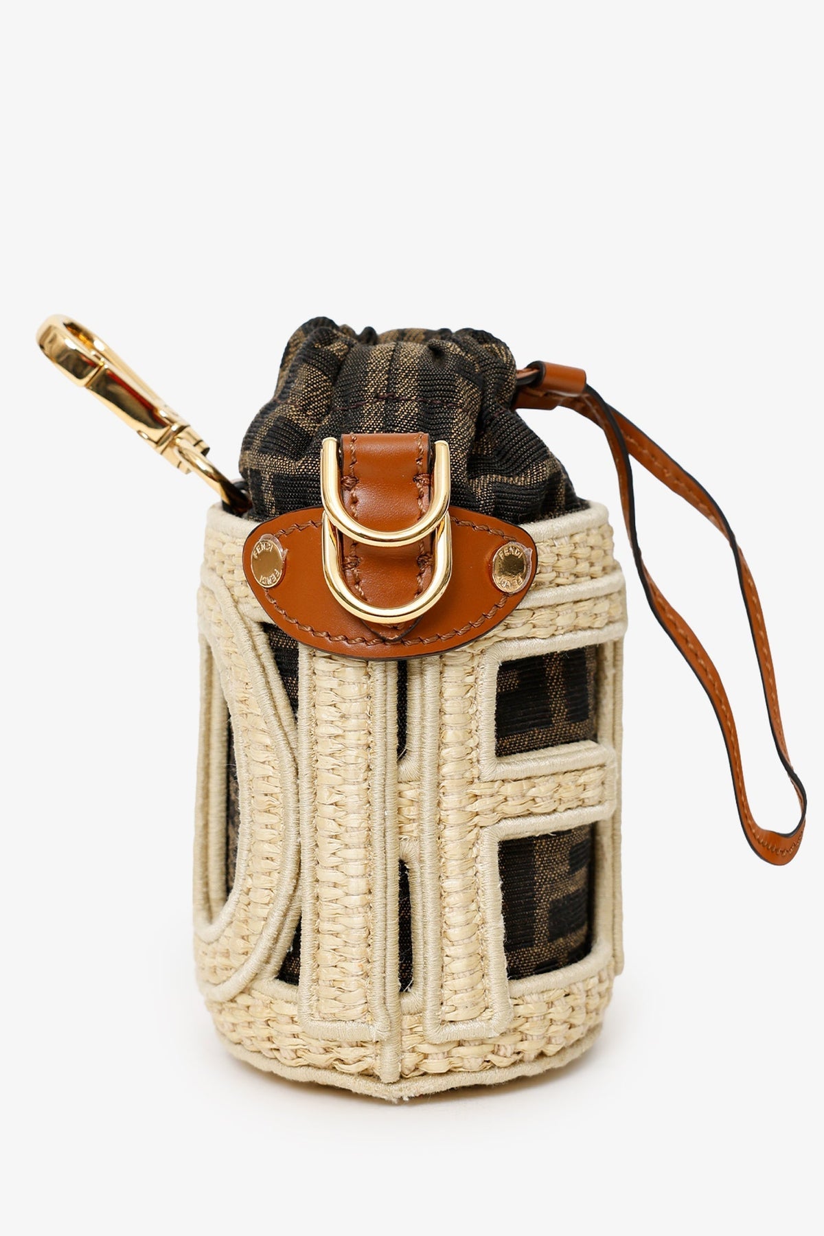 Fendi Brown/Beige Zucca FF Step Out Nano Bucket Bag Rovelle Bags