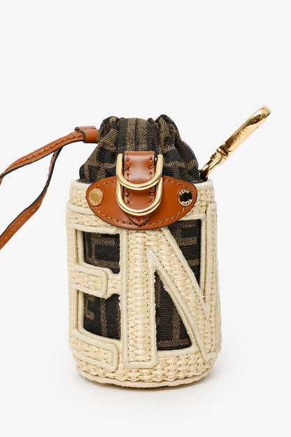Fendi Brown/Beige Zucca FF Step Out Nano Bucket Bag Rovelle Bags