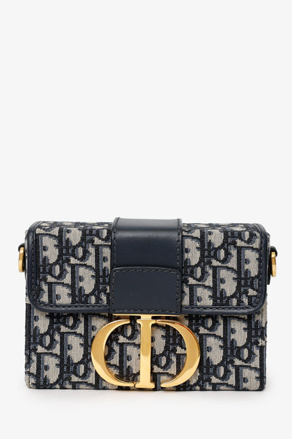 Christian Dior Navy Oblique Montaigne 30 Box Bag Rovelle Bags