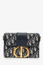 Christian Dior Navy Oblique Montaigne 30 Box Bag Rovelle Bags