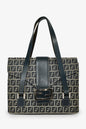 Fendi Navy FF Zucca Canvas Square Baguette Shoulder Bag Rovelle Bags