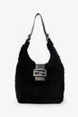 Fendi Black Chinchilla Fur Baguette Hobo Bag Rovelle Bags
