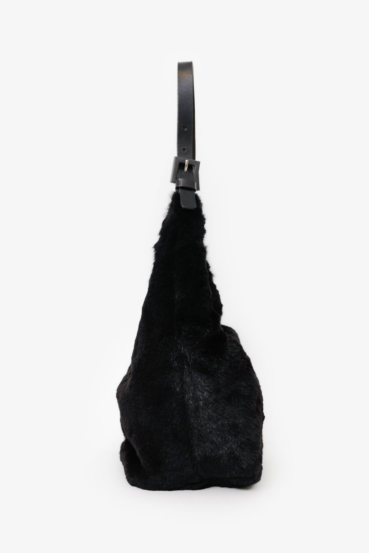 Fendi Black Chinchilla Fur Baguette Hobo Bag Rovelle Bags