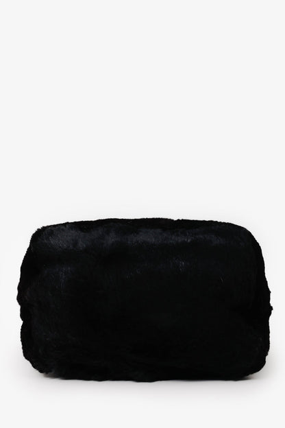 Fendi Black Chinchilla Fur Baguette Hobo Bag Rovelle Bags