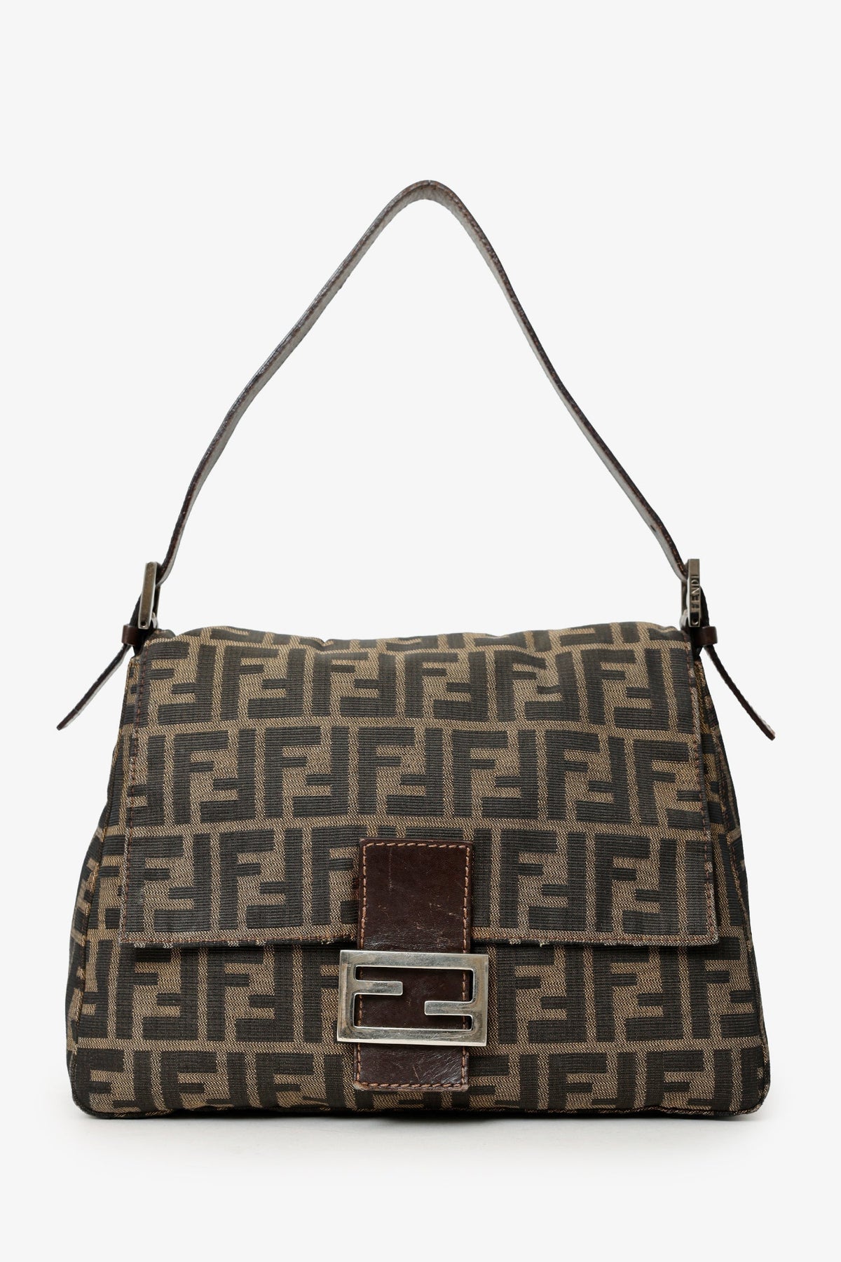 Fendi Brown FF Zucca Canvas Mama Baugette Shoulder Bag Rovelle Bags