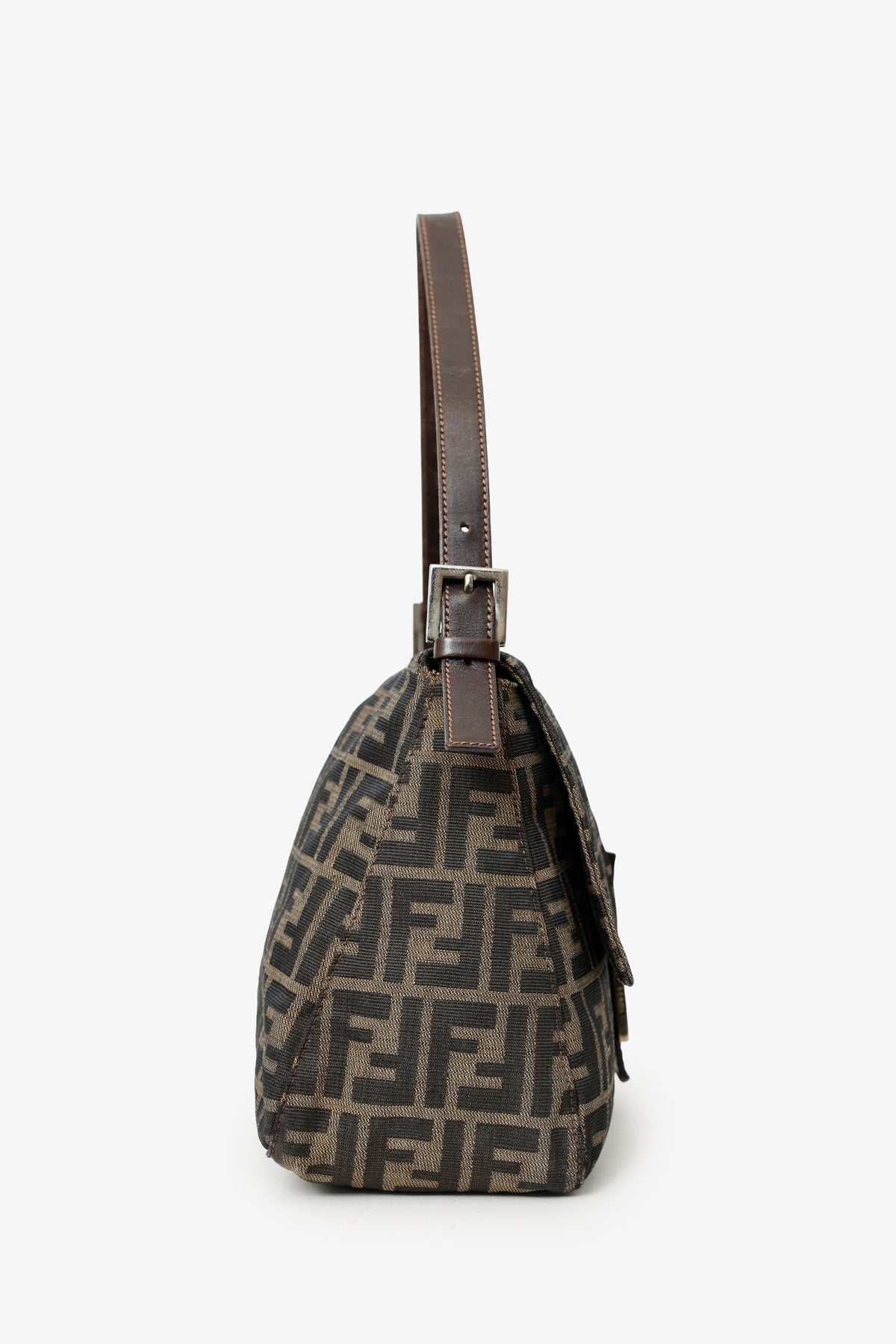 Fendi Brown FF Zucca Canvas Mama Baugette Shoulder Bag Rovelle Bags