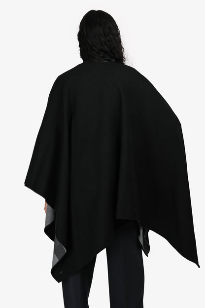 Burberry Black/Grey House Check Wool Shawl