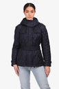 Burberry Navy Nylon Quilted Belted Short Coat Size S