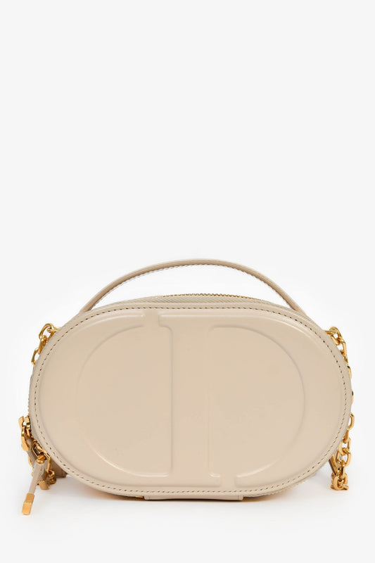 Christian Dior 2023 Beige Leather Oval Camera Crossbody Bag Rovelle Bags