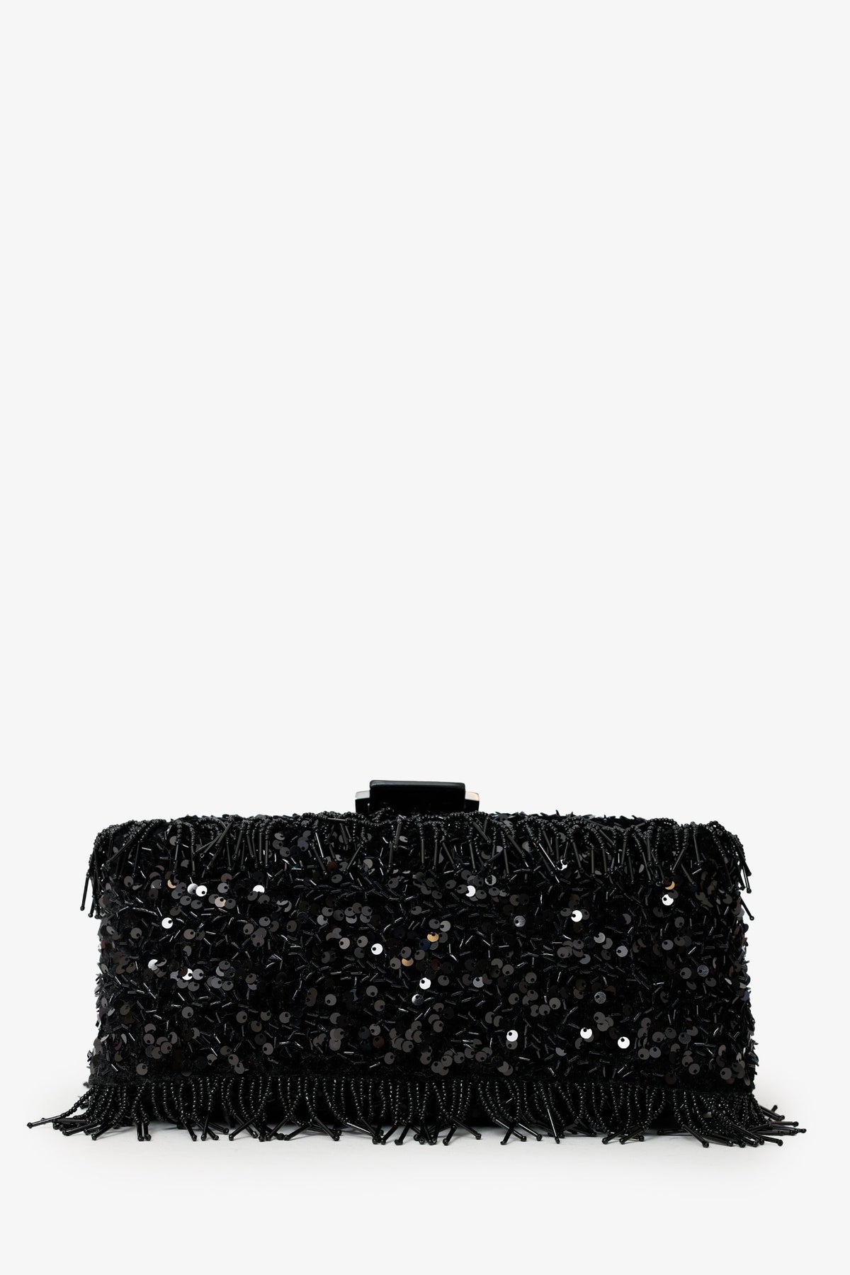 Fendi Limited Edition (1/30) Black Sequin Beaded Fringed Mama Baguette Shoulder Bag Rovelle Bags