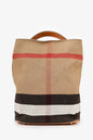 Burberry Brown House Check Canvas Ashby Bucket Bag With Pouch