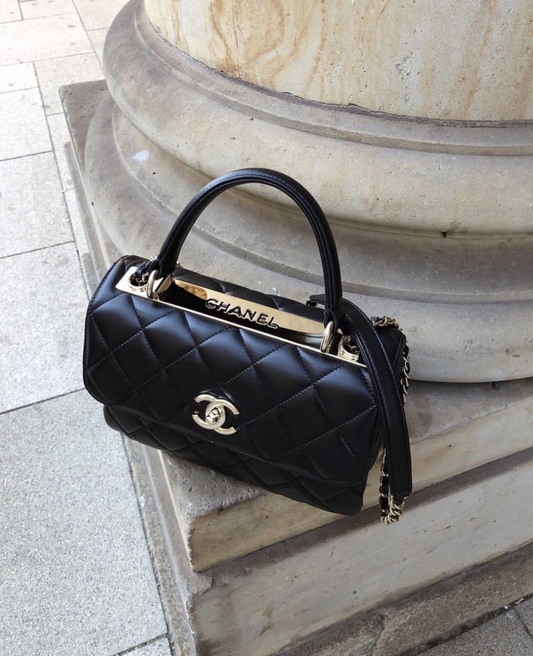 Chanel Small Flap Bag With Top Handle Black Rovelle Bags