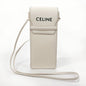 CELINE Shoulder Bag leather white logo Sunglasses case