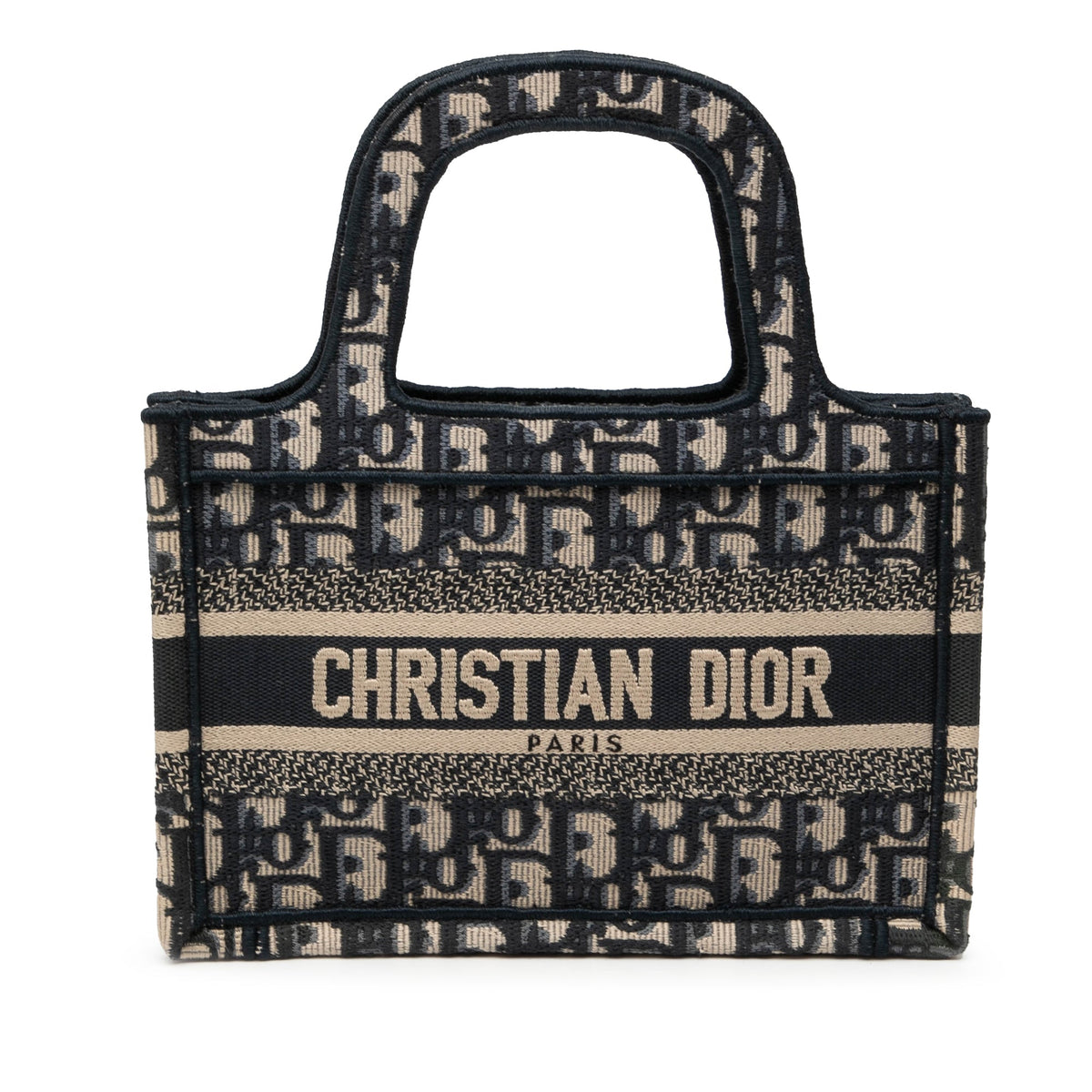 Blue Dior Mini Oblique Canvas Book Tote Handbag Rovelle Bags