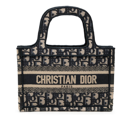 Blue Dior Mini Oblique Canvas Book Tote Handbag Rovelle Bags