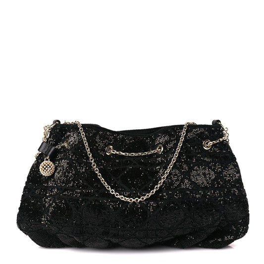 Christian Dior Embroidered Beaded Dream Bucket Bag Black Rovelle Bags