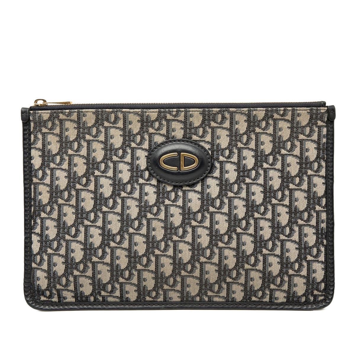 Blue Dior Oblique Canvas Clutch Rovelle Bags