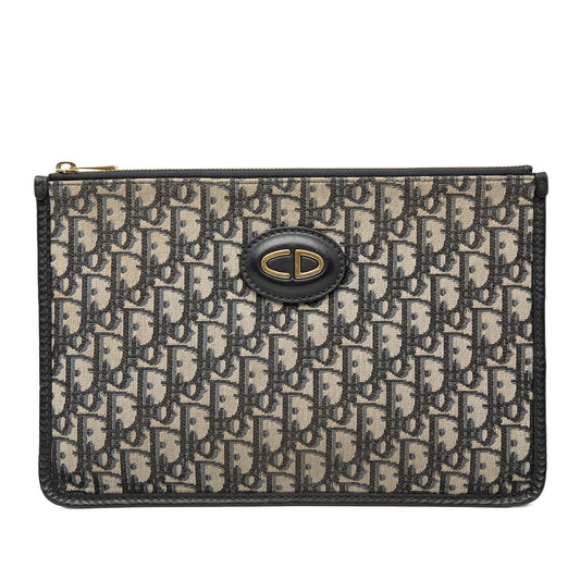Blue Dior Oblique Canvas Clutch Rovelle Bags