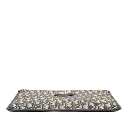 Blue Dior Oblique Canvas Clutch Rovelle Bags