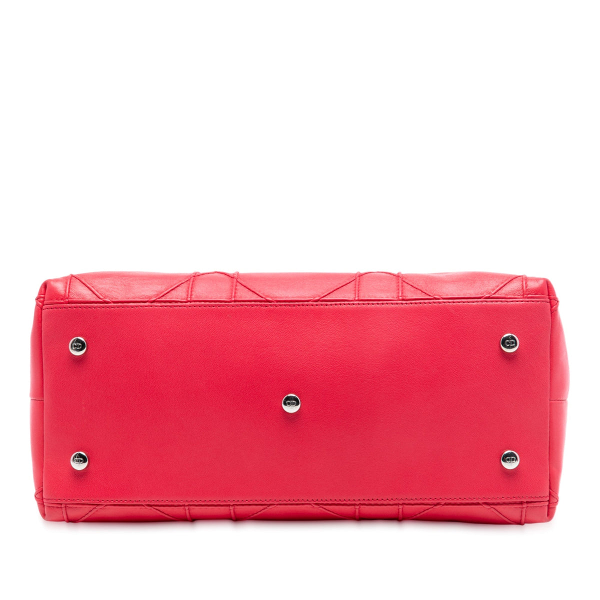 Red Dior Medium Lambskin Cannage Polochon Granville Satchel Rovelle Bags